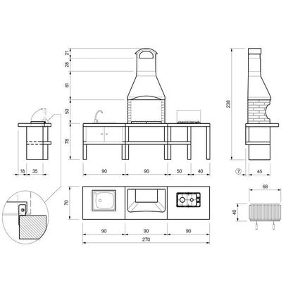 Palazzetti Marbella Masonry Garden BBQ Kitchen by Palazzetti