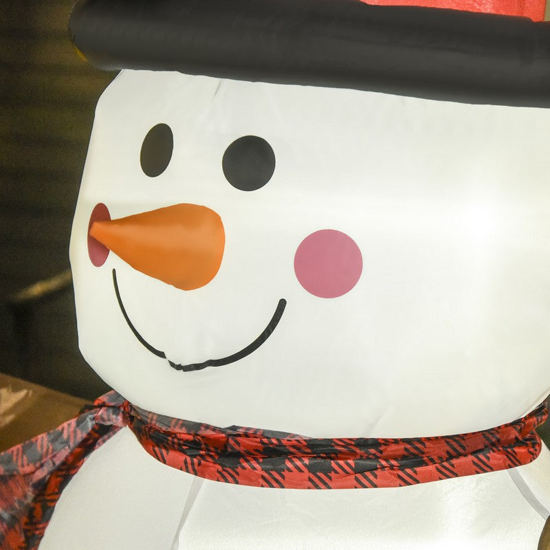 Homcom 6 Foot LED Polyester Outdoor Christmas Inflatable Snow Man