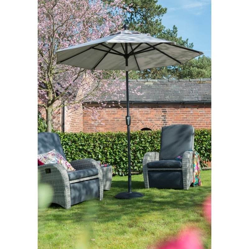 Garden Must Haves Elizabeth Garden Parasol by Garden Must Haves - 2.7 x 2.7M Grey