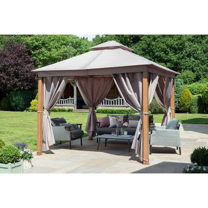 Garden Must Haves Luxury Garden Gazebo by Garden Must Haves with a 3 x 3M Taupe Canopy