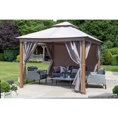 Garden Must Haves Luxury Garden Gazebo by Garden Must Haves with a 3 x 3M Taupe Canopy