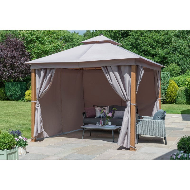 Garden Must Haves Luxury Garden Gazebo by Garden Must Haves with a 3 x 3M Taupe Canopy