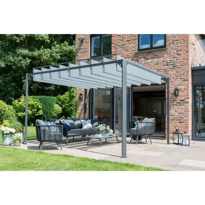 Garden Must Haves Pandora 3.6 x 3M Garden Pergola by Garden Must Haves Retractable Grey