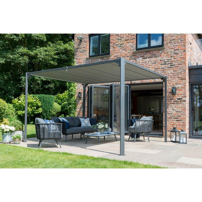 Garden Must Haves Pandora 3.6 x 3M Garden Pergola by Garden Must Haves Retractable Grey