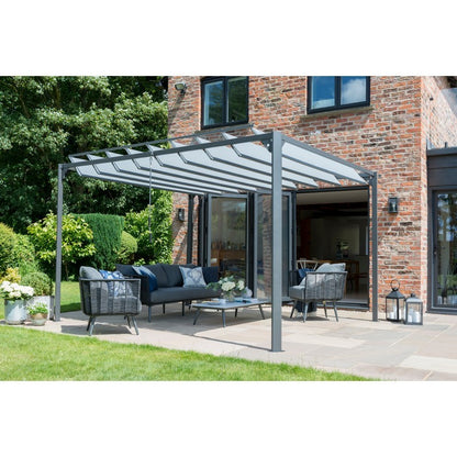 Garden Must Haves Pandora 3.6 x 3M Garden Pergola by Garden Must Haves Retractable Grey