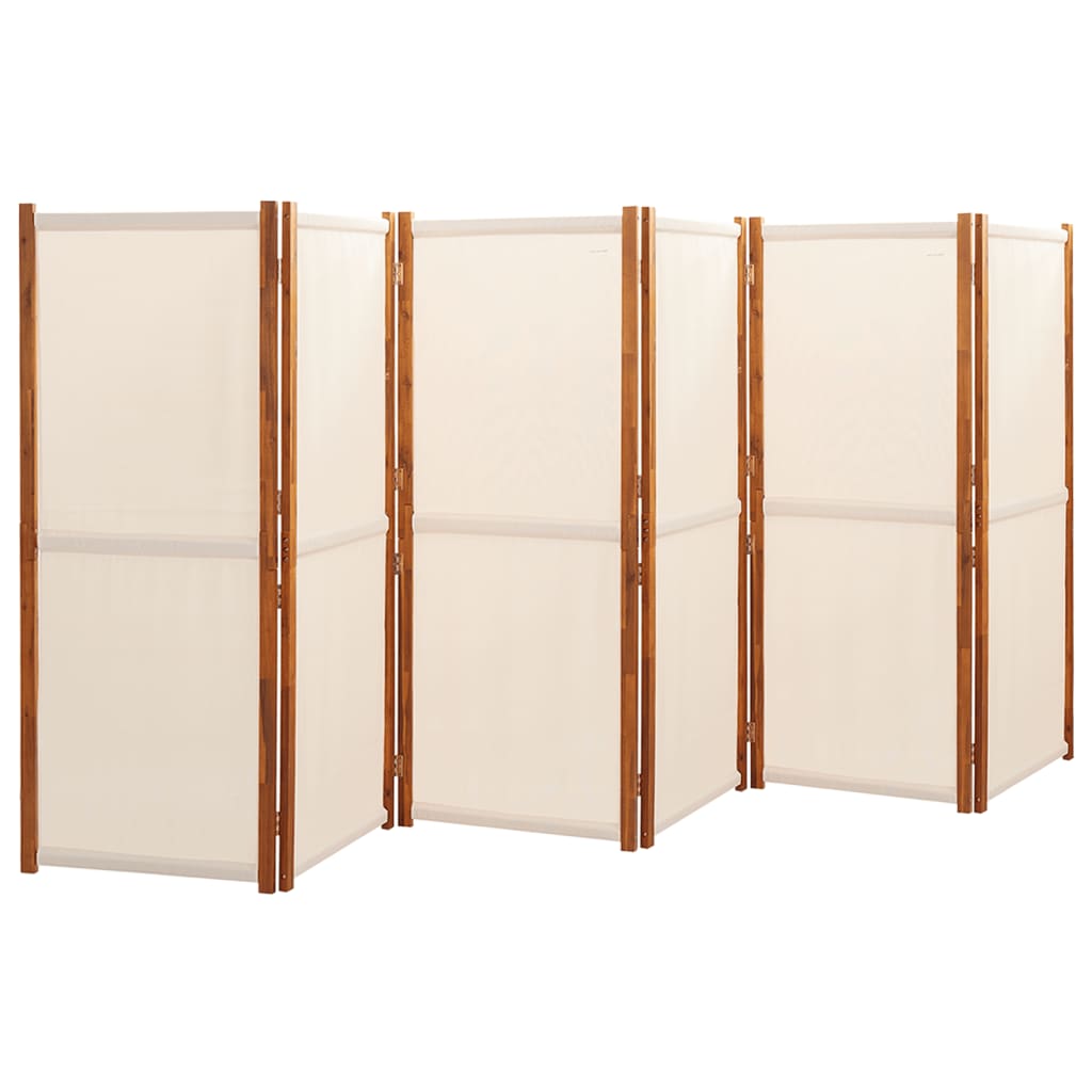 6-Panel Room Divider Cream White 420x180 cm