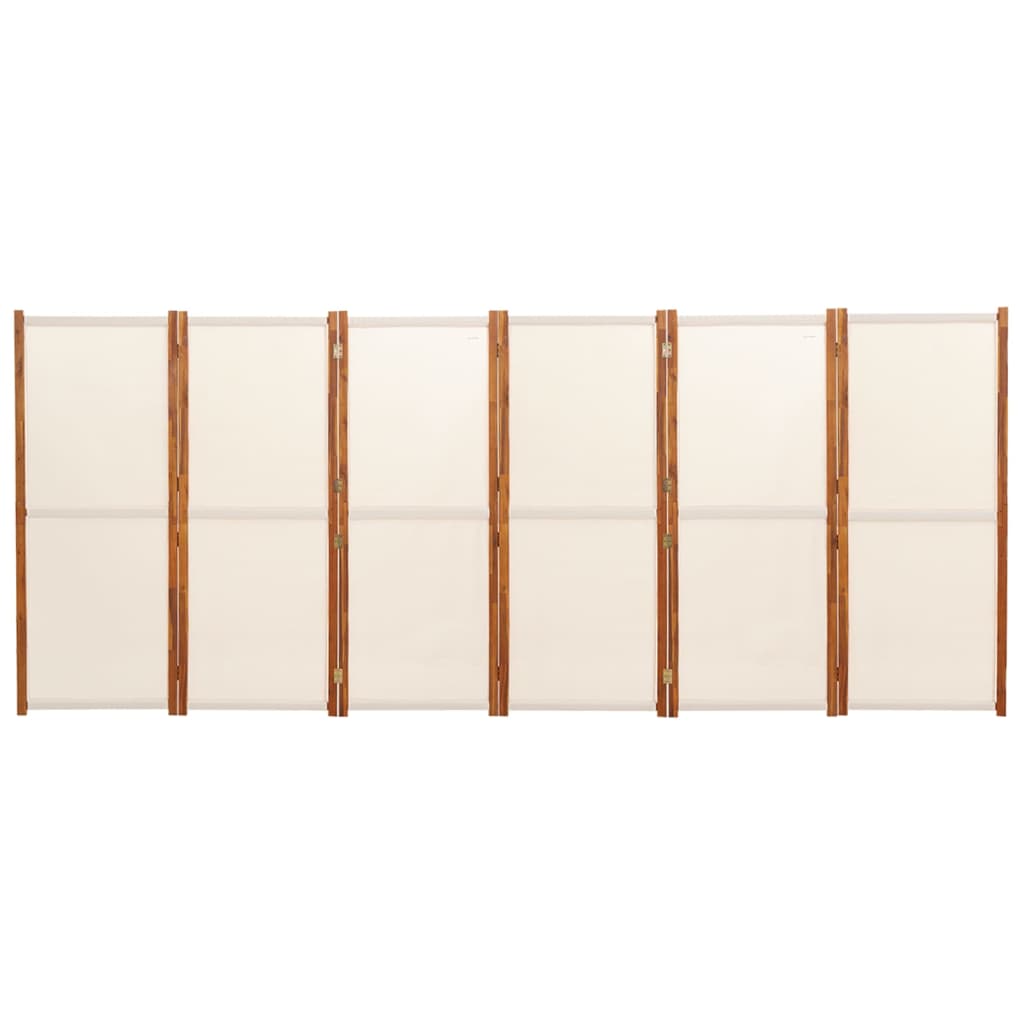 6-Panel Room Divider Cream White 420x180 cm