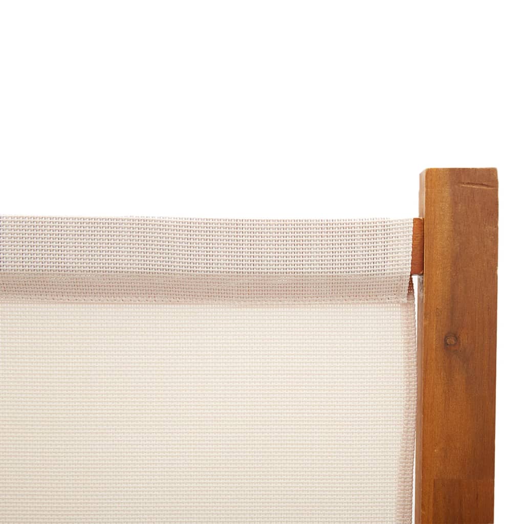 6-Panel Room Divider Cream White 420x180 cm