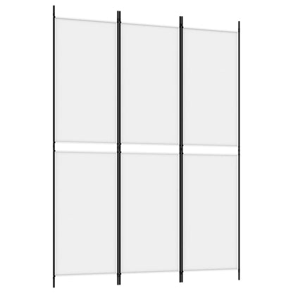 3-Panel Room Divider White 150x200 cm Fabric