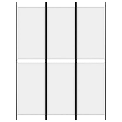 3-Panel Room Divider White 150x200 cm Fabric