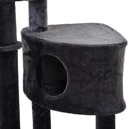 PawHut Cat Tree Stand House Hammock Pet Furniture Kitten Activity Tower Kitty Play House 5-Tier