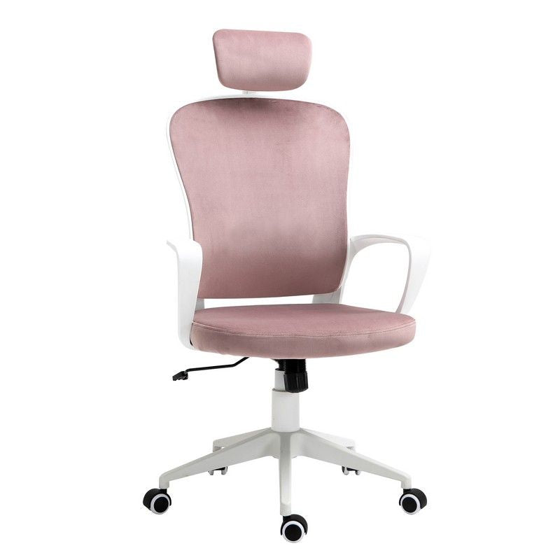 Vinsetto Vinsetto High-Back Rocking Chair With Adjustable Headrest Pink/White