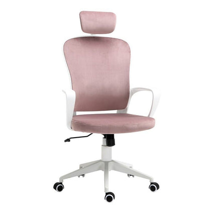 Vinsetto Vinsetto High-Back Rocking Chair With Adjustable Headrest Pink/White