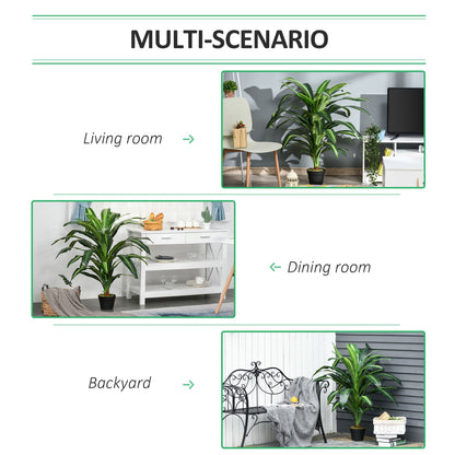 110cm/3.6FT Artificial Dracaena Tree Decorative Plant 40 Leaves with Nursery Pot