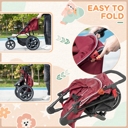 Foldable Three-Wheeler Baby Stroller w/ Canopy