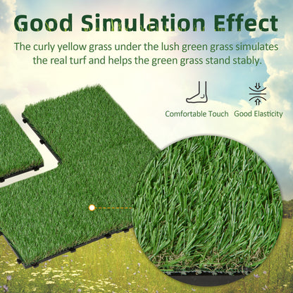 30 x 30cm Artificial Grass Turf with 25mm Pile Height Non-toxic Roll Grass Carpet Fake Grass Mat with Drainage Holes UV resistance for Indoor