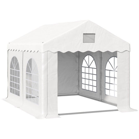 Outsunny Outsunny 3 X 4 M Marquee Gazebo With Sides Party Tent Canopy & Carport Shelter For Outdoor Event Wedding White