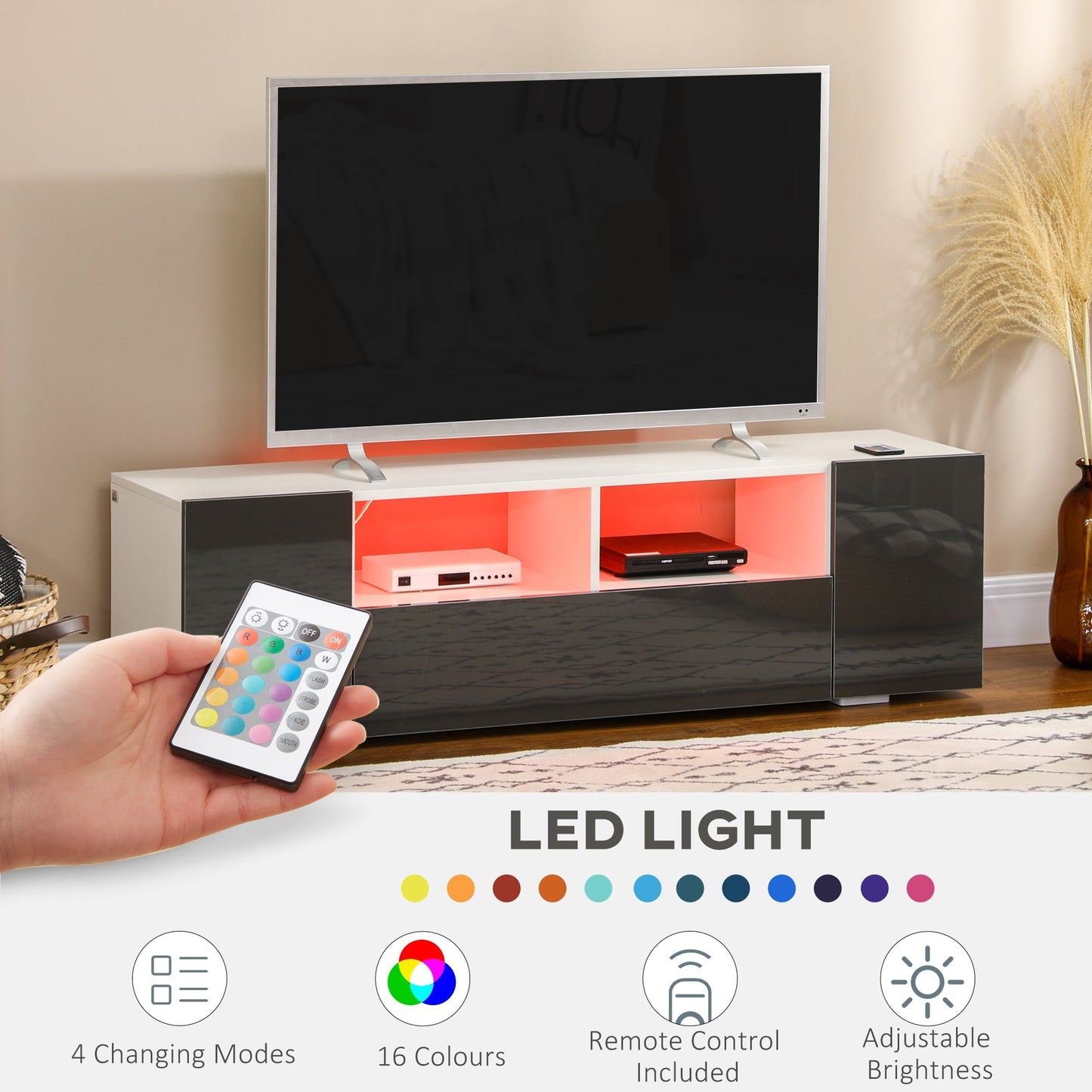 Modern TV Stand Unit for TVs up to 60" with LED Lights