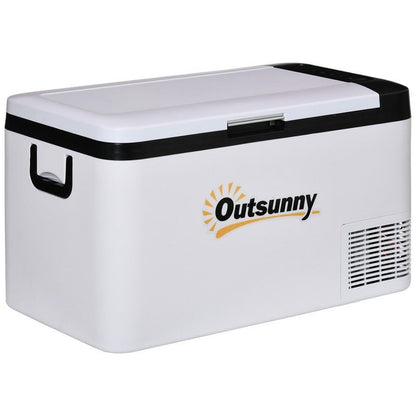 Outsunny Outsunny 12V Car Refrigerator w/ LED Light & Foldable Handles