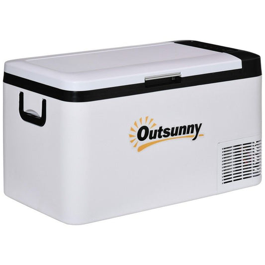 Outsunny Outsunny 12V Car Refrigerator w/ LED Light & Foldable Handles