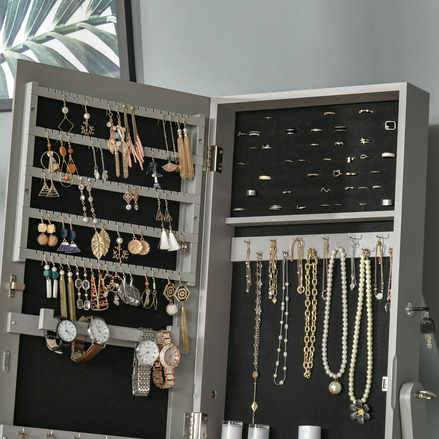 Homcom Jewellery Cabinet with Full-Length Mirror