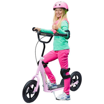 Homcom Homcom Teen Push Scooter Kids Children Stunt Scooter Bike Bicycle Ride On 12" Eva Tyres Pink