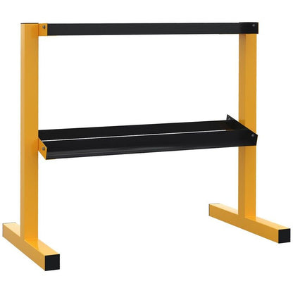 SPORTNOW 2 Tier 270kg Capactity Weight Rack Steel Yellow & Black by Sportnow