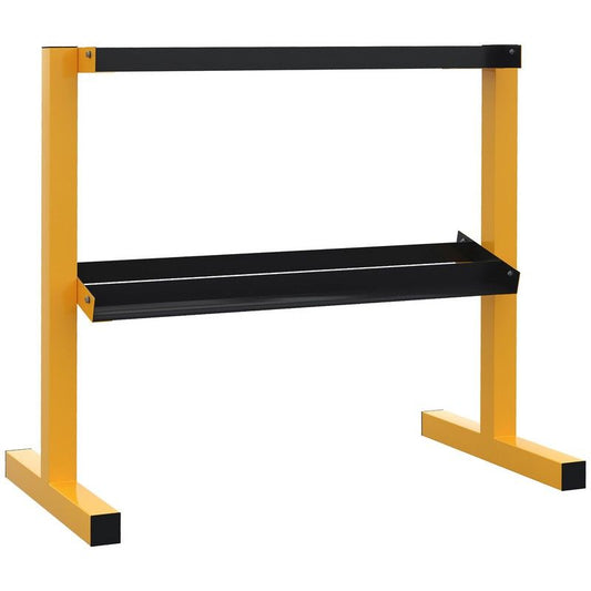 SPORTNOW 2 Tier 270kg Capactity Weight Rack Steel Yellow & Black by Sportnow