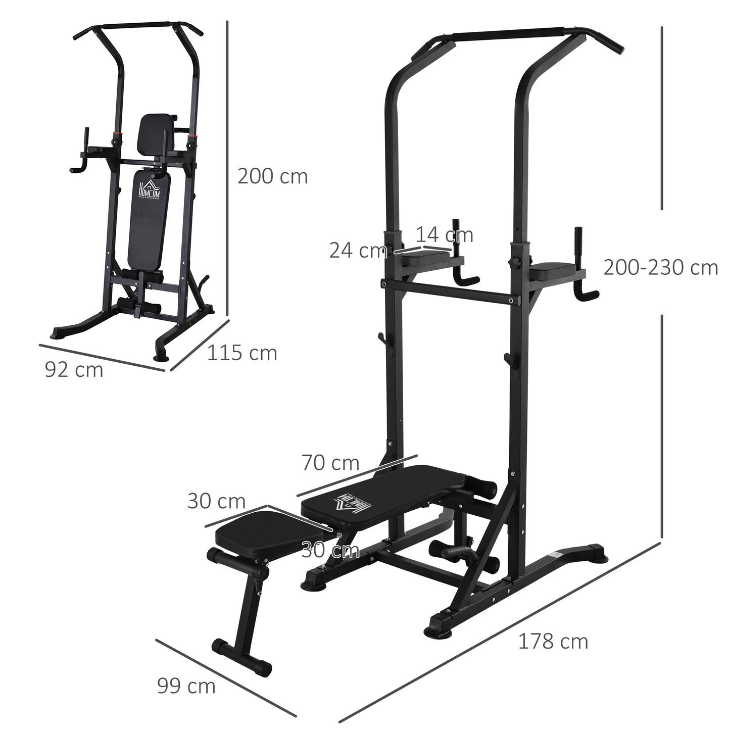 Adjustable&Folded Dip Stands Multi-Function Pull-ups Sit-ups