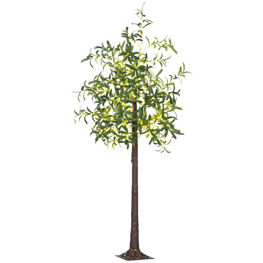 6ft Olive Tree Christmas Tree Artificial - with LED Lights Warm White 10 Tips