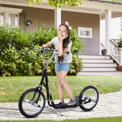 Teen Push Scooter Kids Children Stunt Scooter for 5+ Years with 16 Inches Wheels Adjustable Height Front Rear Dual Brakes