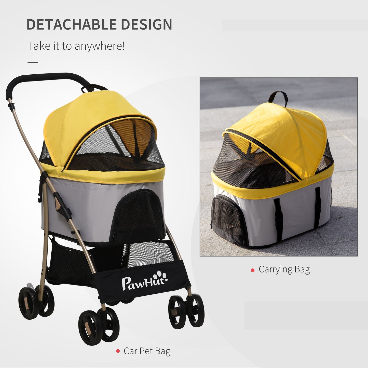 PawHut Detachable Pet Stroller