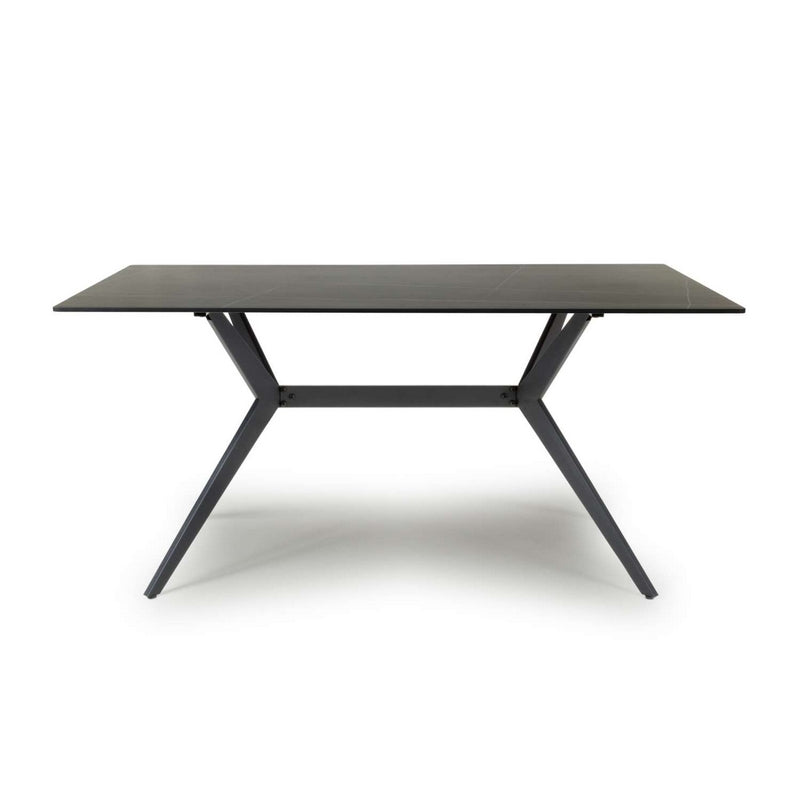 Shankar Industrial Dining Table Metal & Ceramic Black - 160cm