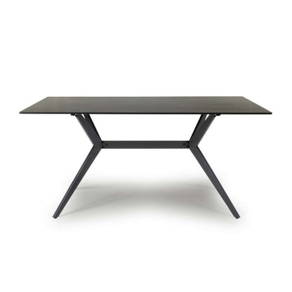 Shankar Industrial Dining Table Metal & Ceramic Black - 160cm