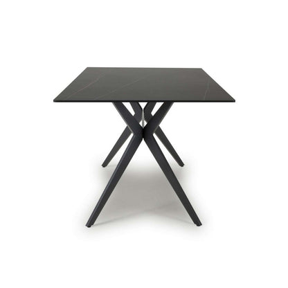 Shankar Industrial Dining Table Metal & Ceramic Black - 160cm