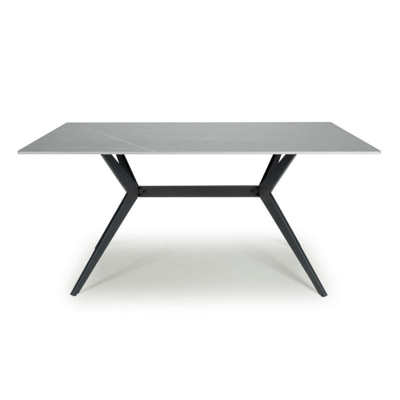 Industrial Dining Table Metal & Ceramic Grey - 160cm