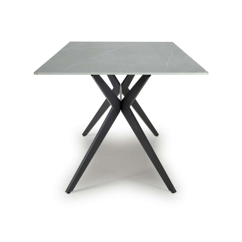 Industrial Dining Table Metal & Ceramic Grey - 160cm