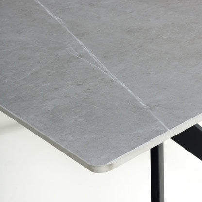 Industrial Dining Table Metal & Ceramic Grey - 160cm