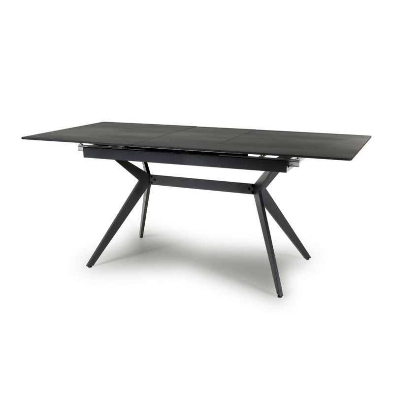 Shankar Industrial Dining Table Metal & Ceramic Black - Extendable 140-180cm