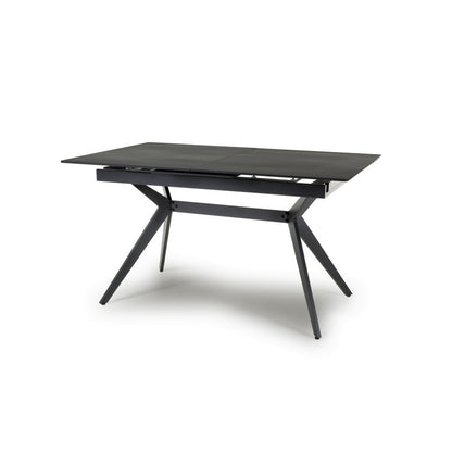 Shankar Industrial Dining Table Metal & Ceramic Black - Extendable 140-180cm