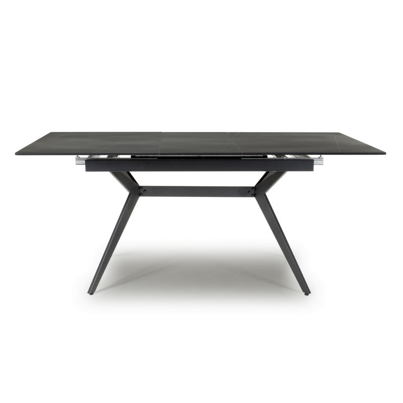 Shankar Industrial Dining Table Metal & Ceramic Black - Extendable 140-180cm