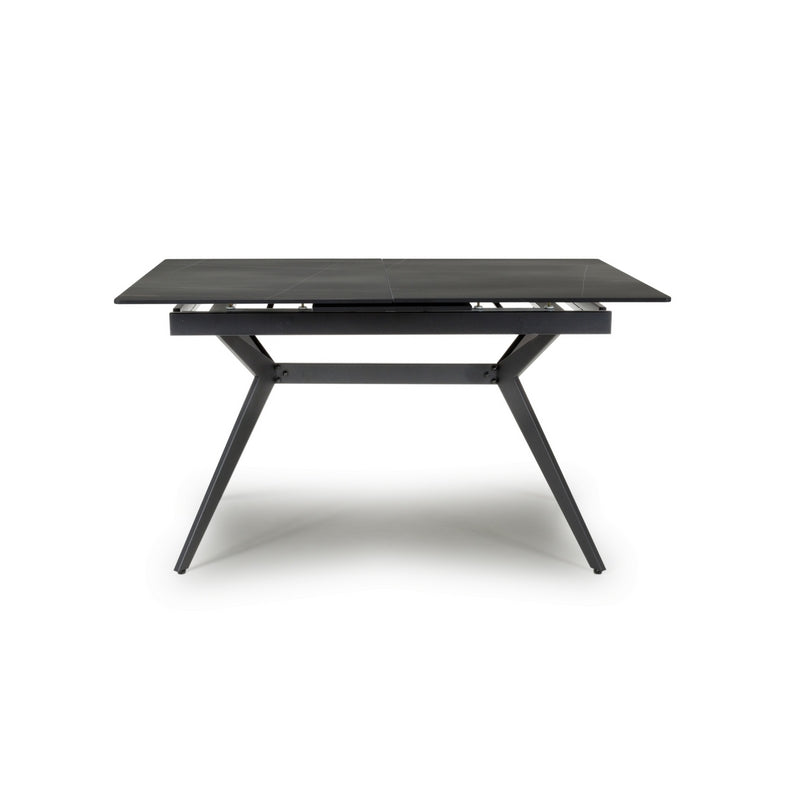 Shankar Industrial Dining Table Metal & Ceramic Black - Extendable 140-180cm