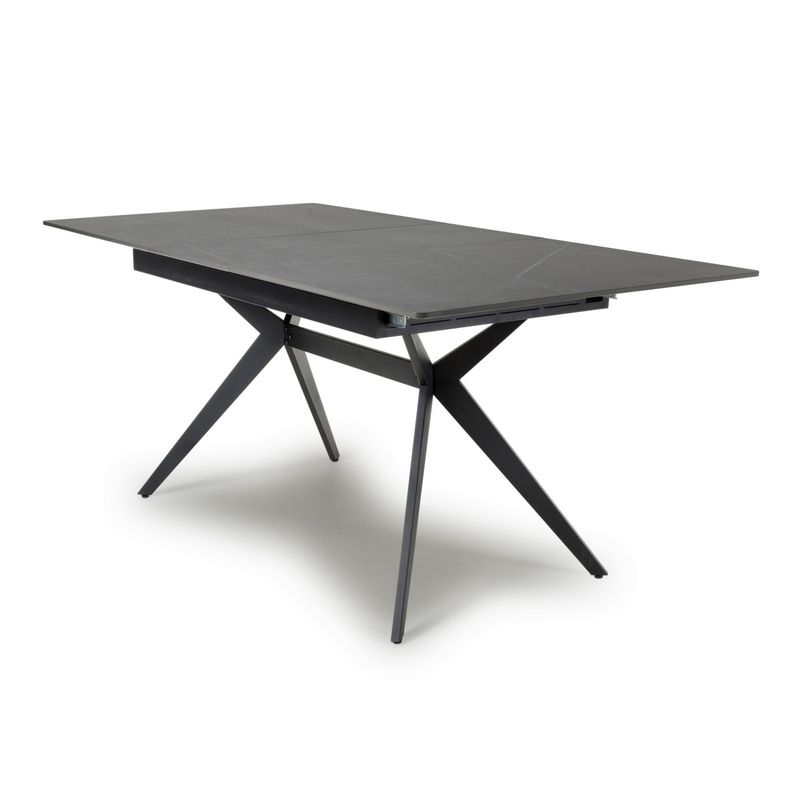 Shankar Industrial Dining Table Metal & Ceramic Grey - Extendable 140-180cm