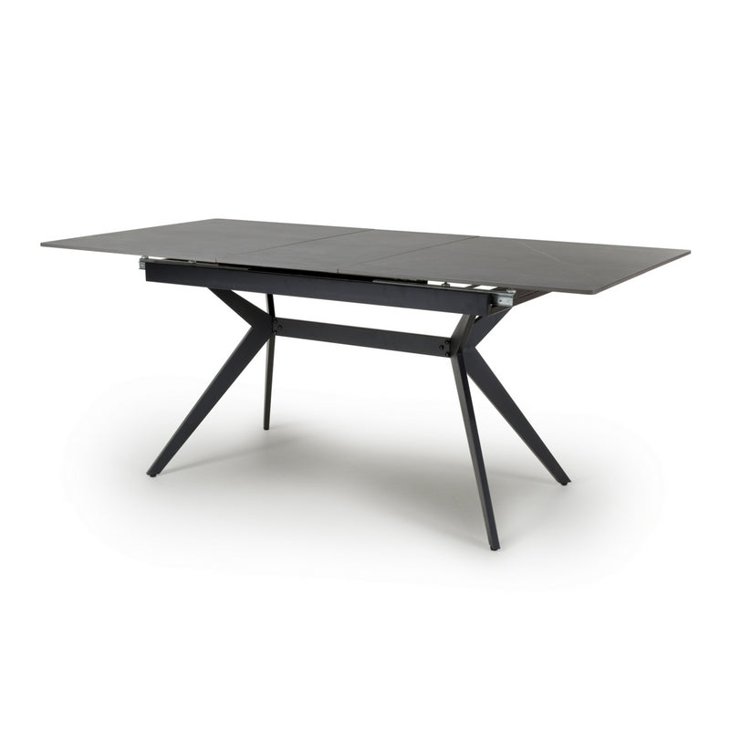 Shankar Industrial Dining Table Metal & Ceramic Grey - Extendable 140-180cm