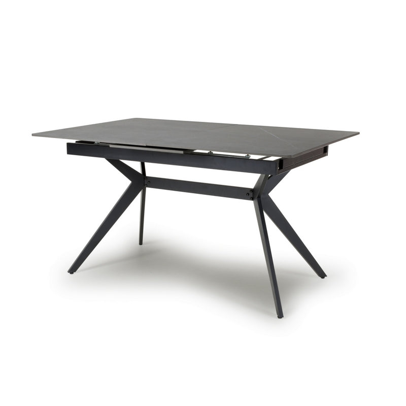 Shankar Industrial Dining Table Metal & Ceramic Grey - Extendable 140-180cm