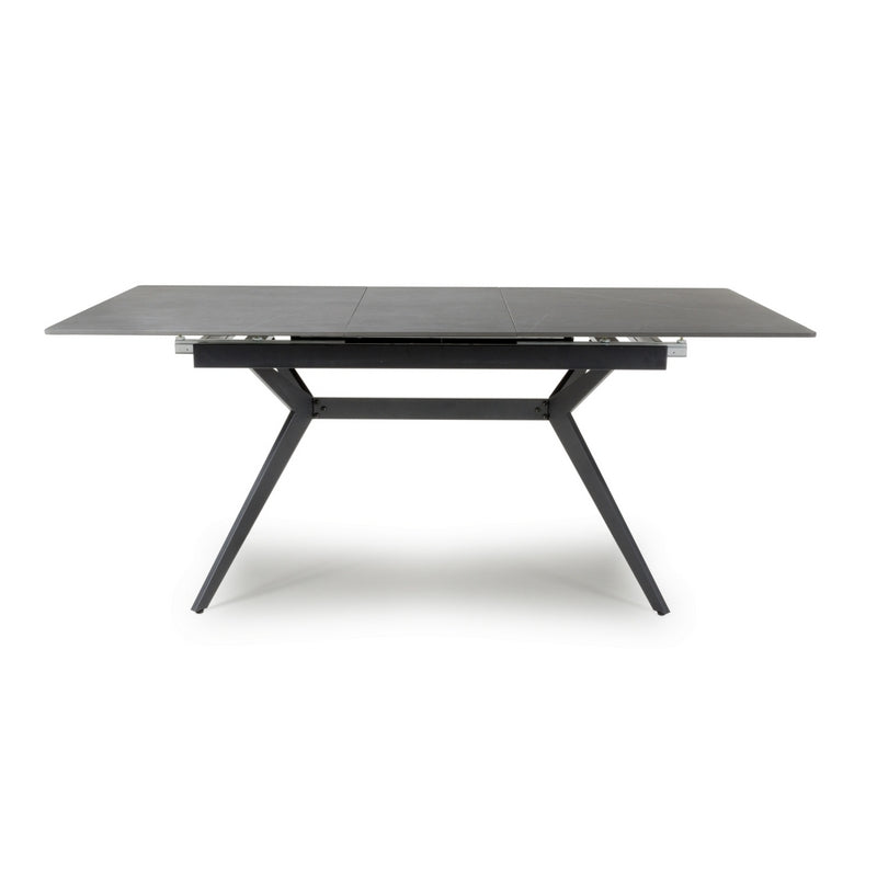 Shankar Industrial Dining Table Metal & Ceramic Grey - Extendable 140-180cm