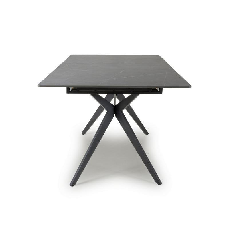 Shankar Industrial Dining Table Metal & Ceramic Grey - Extendable 140-180cm