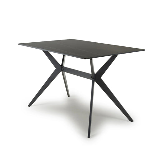 Shankar Industrial Dining Table Metal & Ceramic Black - 120cm