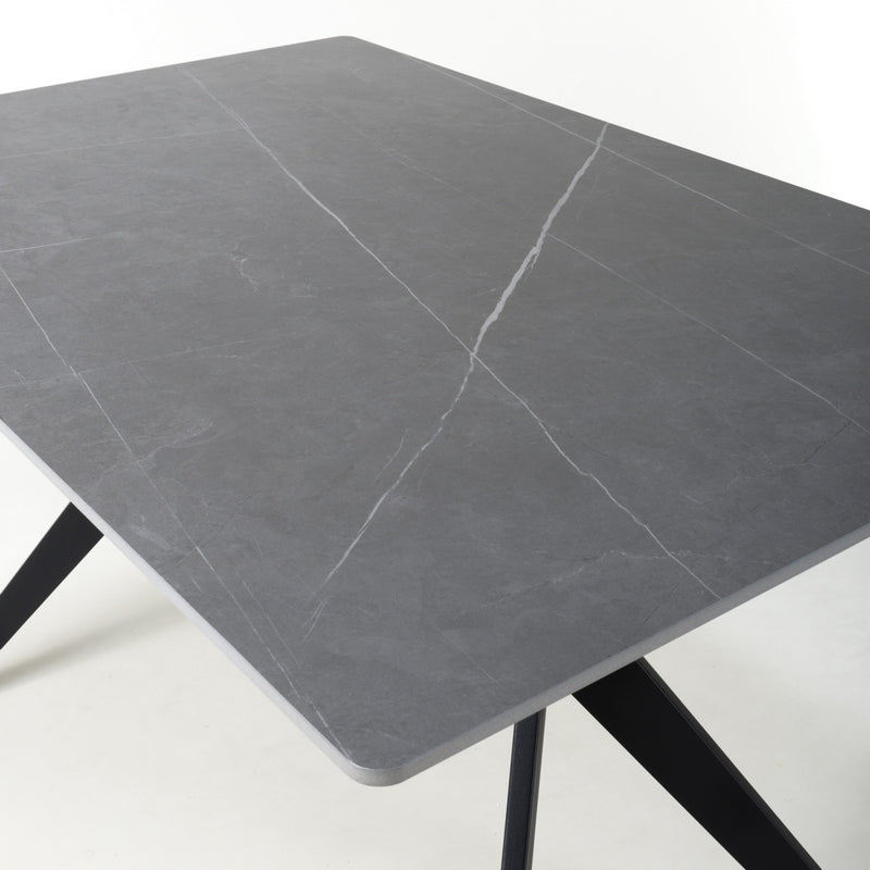 Shankar Industrial Dining Table Metal & Ceramic Grey - 120cm