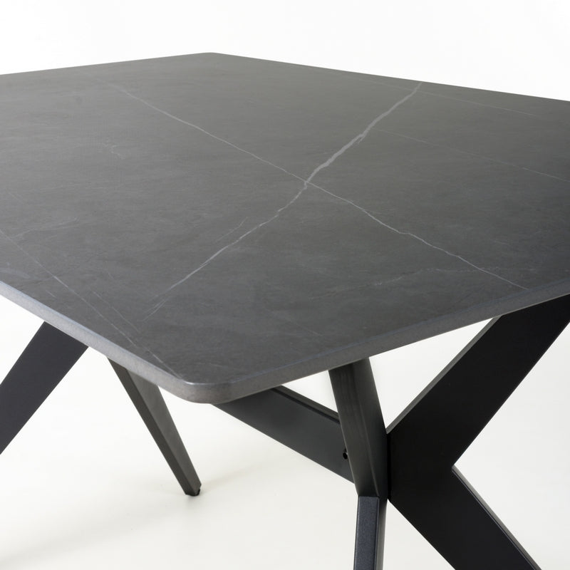 Shankar Industrial Dining Table Metal & Ceramic Grey - 120cm